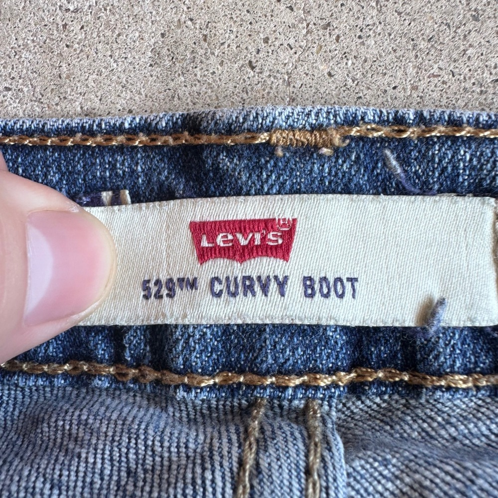 Levi's 529 Curvy Bootcut Jeans Women 6M Blue Excellent Mid Rise Stretch Denim - Picture 4 of 6